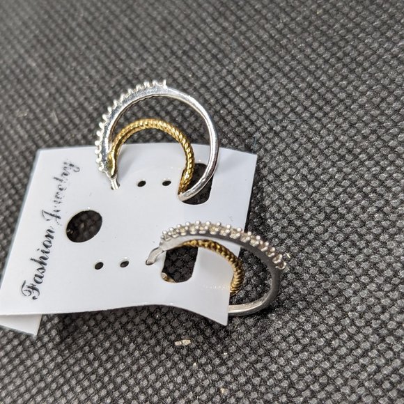 Sterling + Gold double hoops - Picture 3 of 3